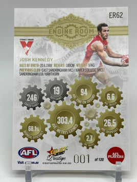 2020 AFL Prestige - Engine Room - Sydney - Josh Kennedy 001/120 *LOW*