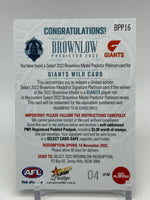 
              2022 AFL Prestige - Brownlow Predictor - GWS Giants - Wild Card 04/60 *LOW*
            