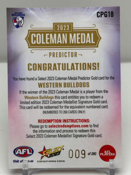 2023 AFL Footy Stars - Coleman Predictor - Western Bulldogs 009/260 *LOW*