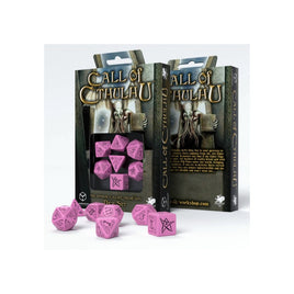 Call Of Cthulhu - RPG Set - Pink and Black (7 Dice)